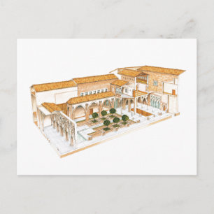 Aljaferia. Zaragoza Spain. Islamic palace. Postcard