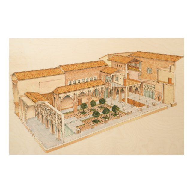 Aljaferia. Zaragoza Spain. Islamic palace. Wood Wall Decor (Front)