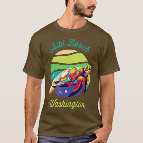 Alki Beach  Sea Turtle Souvenir  T_Shirt