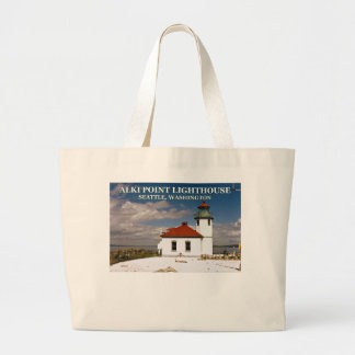 Alki Point Lighthouse, Seattle Washington Large Tote Bag