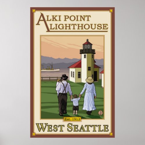 Alki Point Lighthouse _ West Seattle WA Poster