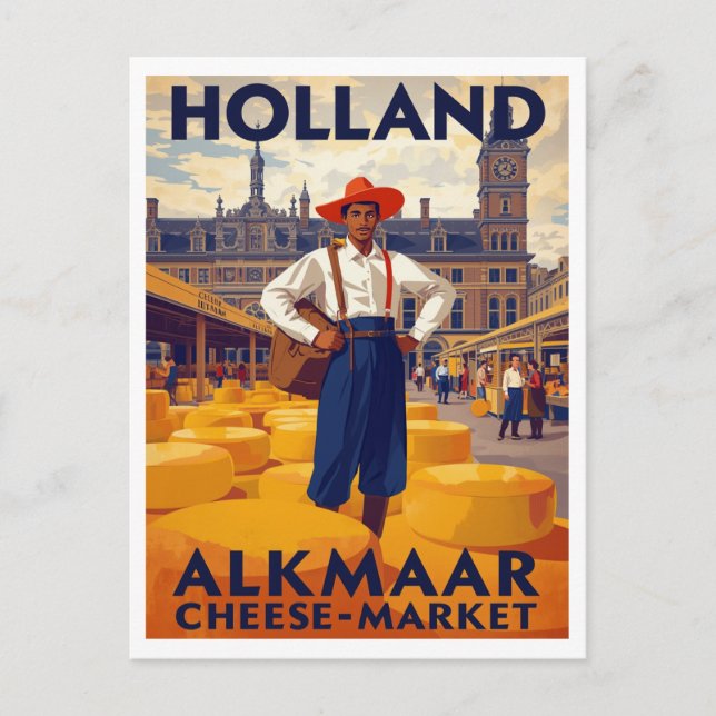 Alkmaar Cheese Market Holland Travel Postcard (Front)