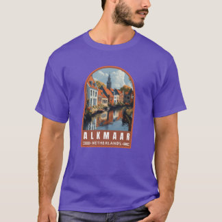 Alkmaar in North Holland Retroravel Art Emblem fam T-Shirt