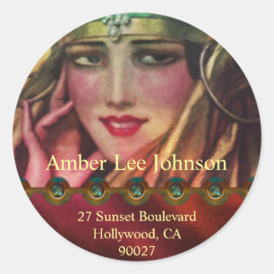 Alkmaar Kashmir in Red & Gold Classic Round Sticker