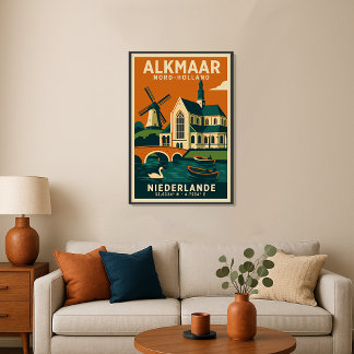 Alkmaar North Holland Netherlands Travel Poster