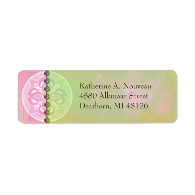 Alkmaar Nouveau in Pink & Green - Address Labels (Front)