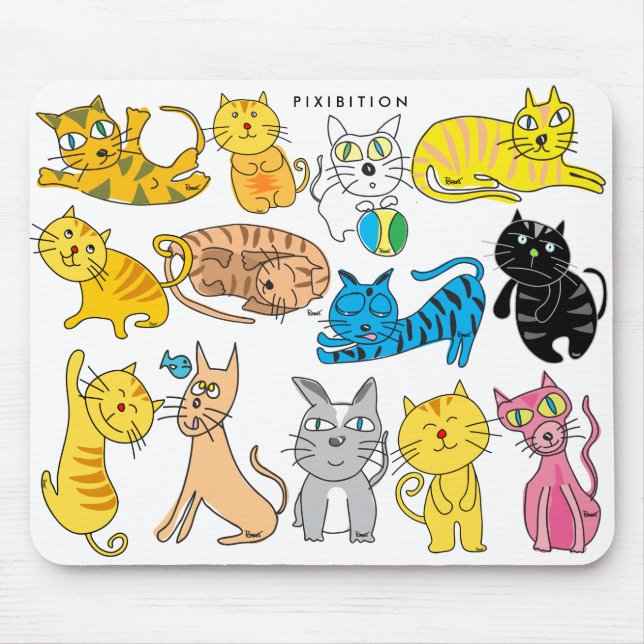 All 13 Cats In One Mousepad (Front)