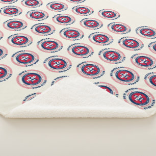 All 50 American States Patriotic Sherpa Blanket