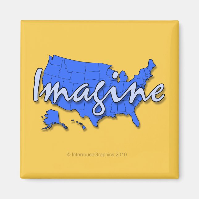 All 50 States Blue Magnets (Front)