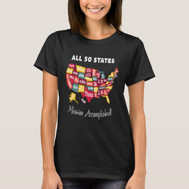 All 50 States Mission Accomplished Momento For Men T-Shirt (Front)