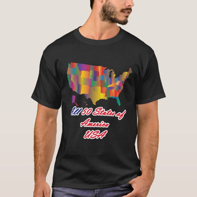 all 50 states of america usa T-Shirt (Front)