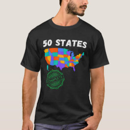 All 50 States Of USA Completed Travel List Men And T-Shirt