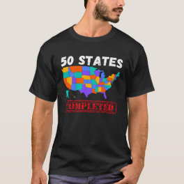 All 50 States Of USA Completed Travel List Men And T-Shirt