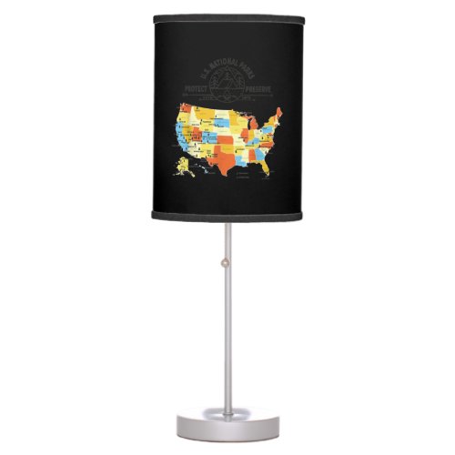 All 63 US National Parks Map _ US National Park Table Lamp