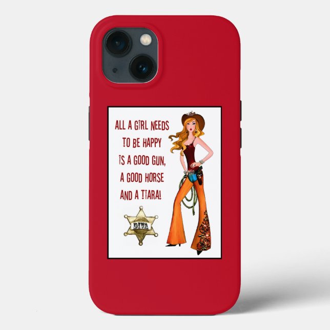 "All A Girl Needs to Be Happy is..." Case-Mate iPhone Case (Back)