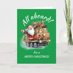 All Aboard! Christmas Train Holiday Card