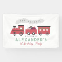 All Aboard Crhistmas Steam Train Birthday Welcome