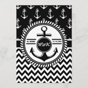 All Aboard for a Boat Wedding Nautical Theme Invitation