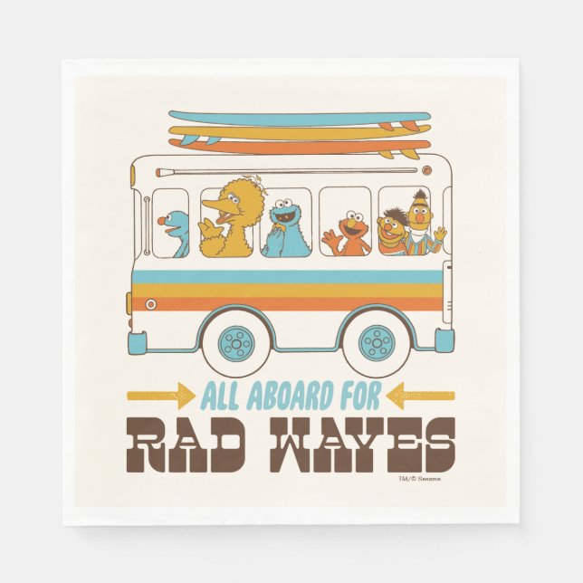 All Aboard for Rad Waves Napkins (Front)