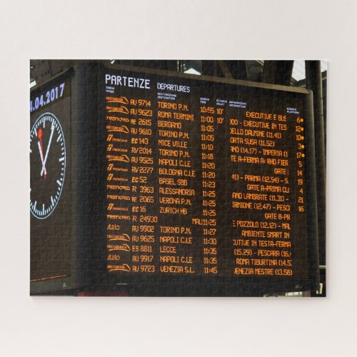 All Aboard _ Italy Train Schedule _ 16x20 inch Jigsaw Puzzle