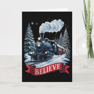 All Aboard Polar Express Christmas North Pole Xmas Card