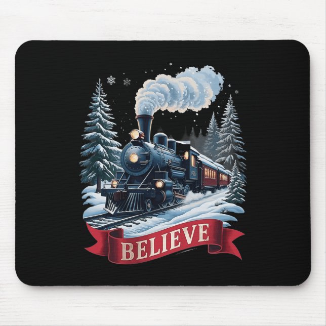 All Aboard Polar Express Christmas North Pole Xmas Mouse Pad (Front)
