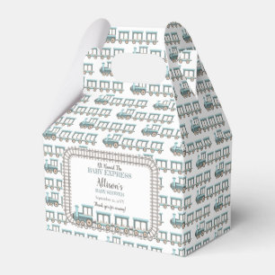 All Aboard the Baby Express Train Boy Baby Shower Favor Boxes