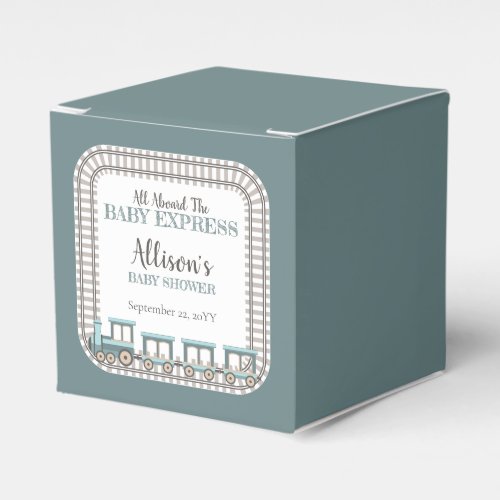 All Aboard the Baby Express Train Boy Baby Shower Favor Boxes