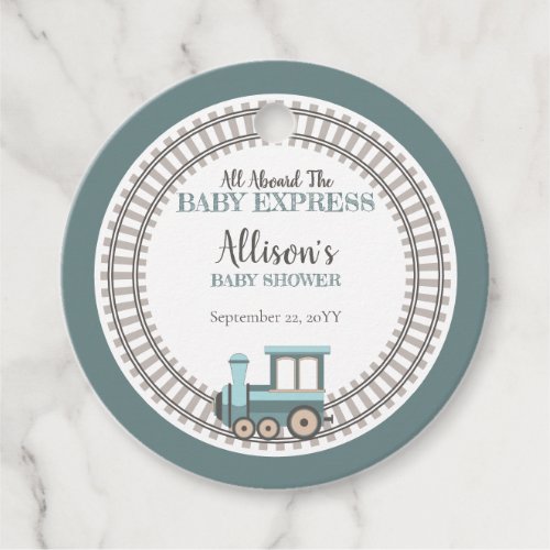 All Aboard the Baby Express Train Boy Baby Shower Favor Tags