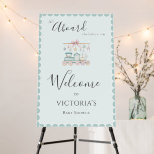 All Aboard the Baby Train Baby Shower Foam Board