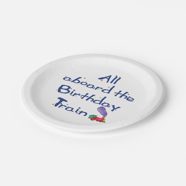 All Aboard the Birthday Train Paper Plates (Angled)