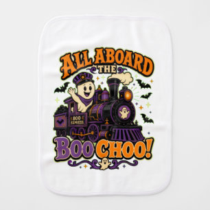 All Aboard the Boo Choo! Baby Burp Cloth