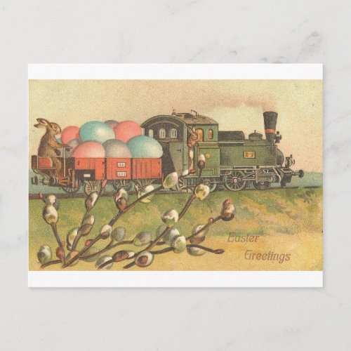 All Aboard  The Easter Train  Holiday Postcard