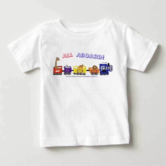 All Aboard The Fun Train! Baby T-Shirt (Front)