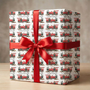 All aboard the fun train, next stop: good times! wrapping paper