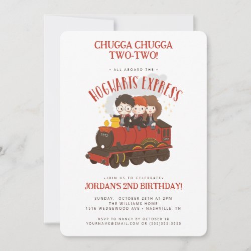 All Aboard the Hogwarts Express 2nd Birthday Invitation