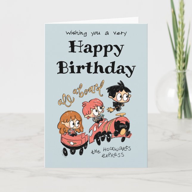 All Aboard the Hogwarts Express Birthday Card (Front)