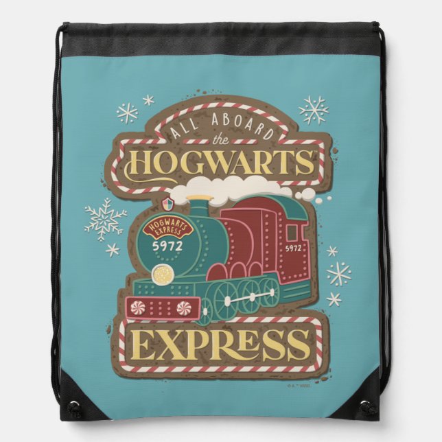 All Aboard the HOGWARTS™ Express Christmas Cookie Drawstring Bag (Front)