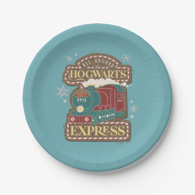 All Aboard the HOGWARTS™ Express Christmas Cookie Paper Plates (Front)