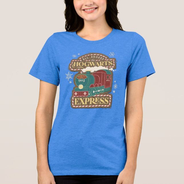All Aboard the HOGWARTS™ Express Christmas Cookie Tri-Blend Shirt (Front)