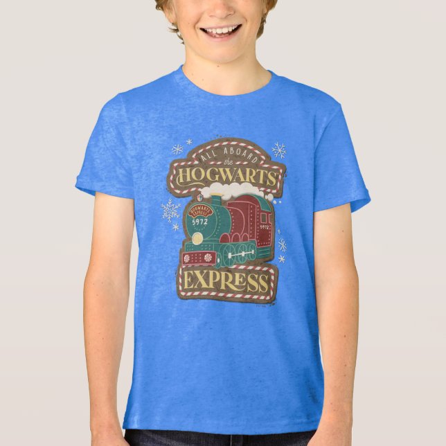 All Aboard the HOGWARTS™ Express Christmas Cookie Tri-Blend Shirt (Front)