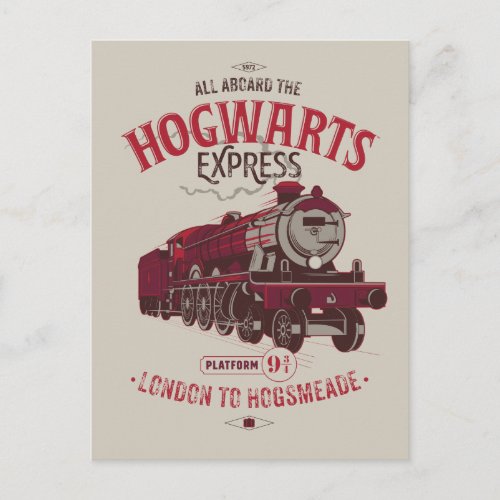 All Aboard The Hogwarts Express Invitation Postcard