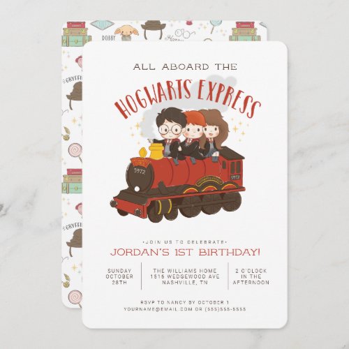All Aboard the Hogwarts Express Magical Birthday Invitation