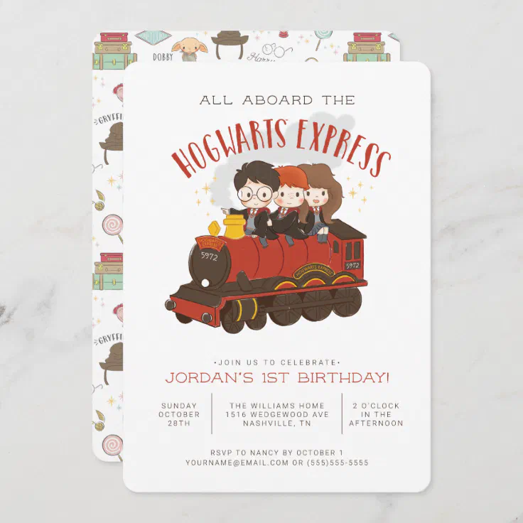 All Aboard the Hogwarts Express Magical Birthday Invitation