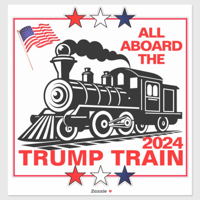 All Aboard the Trump Train 2024  Sticker (Sheet)