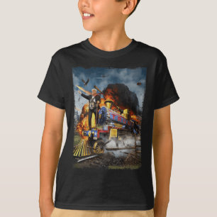 All Aboard The Trump Train Funny Donald Trump 2024 T-Shirt