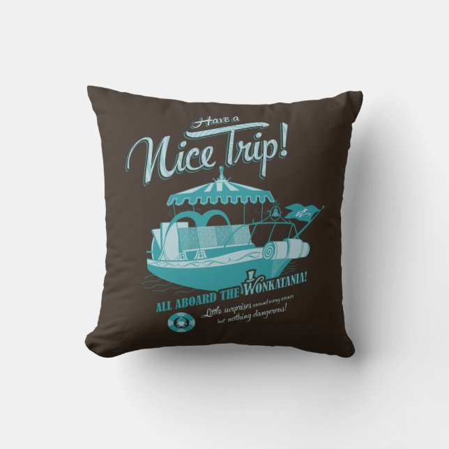 All Aboard The Wonkatania! Throw Pillow (Front)