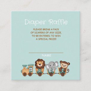 ALL ABOARD Train Fiesta Diaper Raffle Enclosure Card