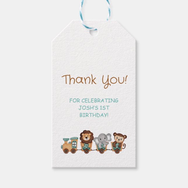 ALL ABOARD Train Fiesta Kids Birthday Gift Tags