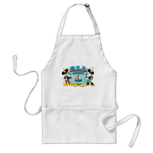 All Aboard Vintage Mickey & Minnie Sailor Graphic Adult Apron